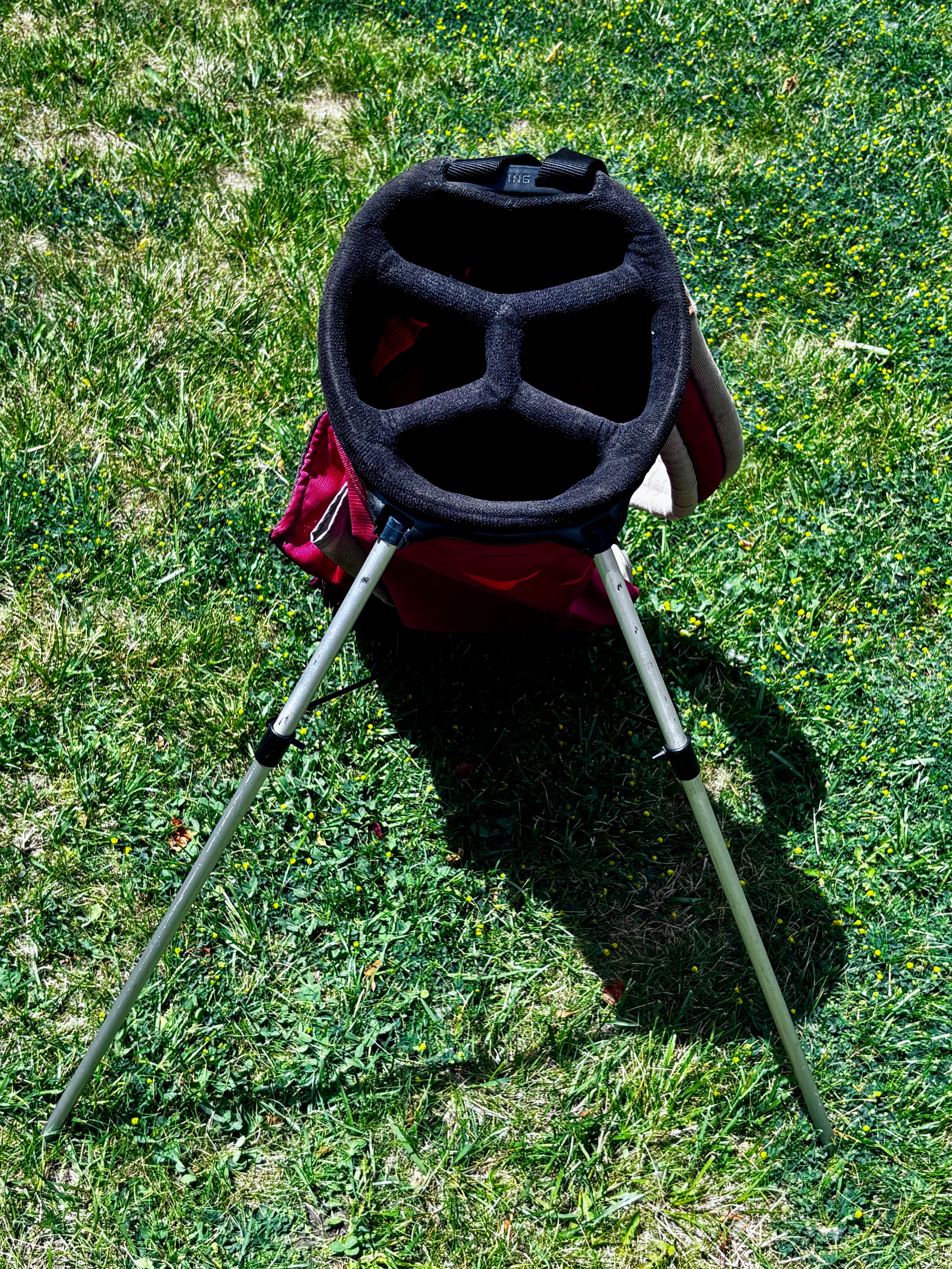 PING Hoofer Stand Golf Bag Red/Gray - 4-Way Carry Bag