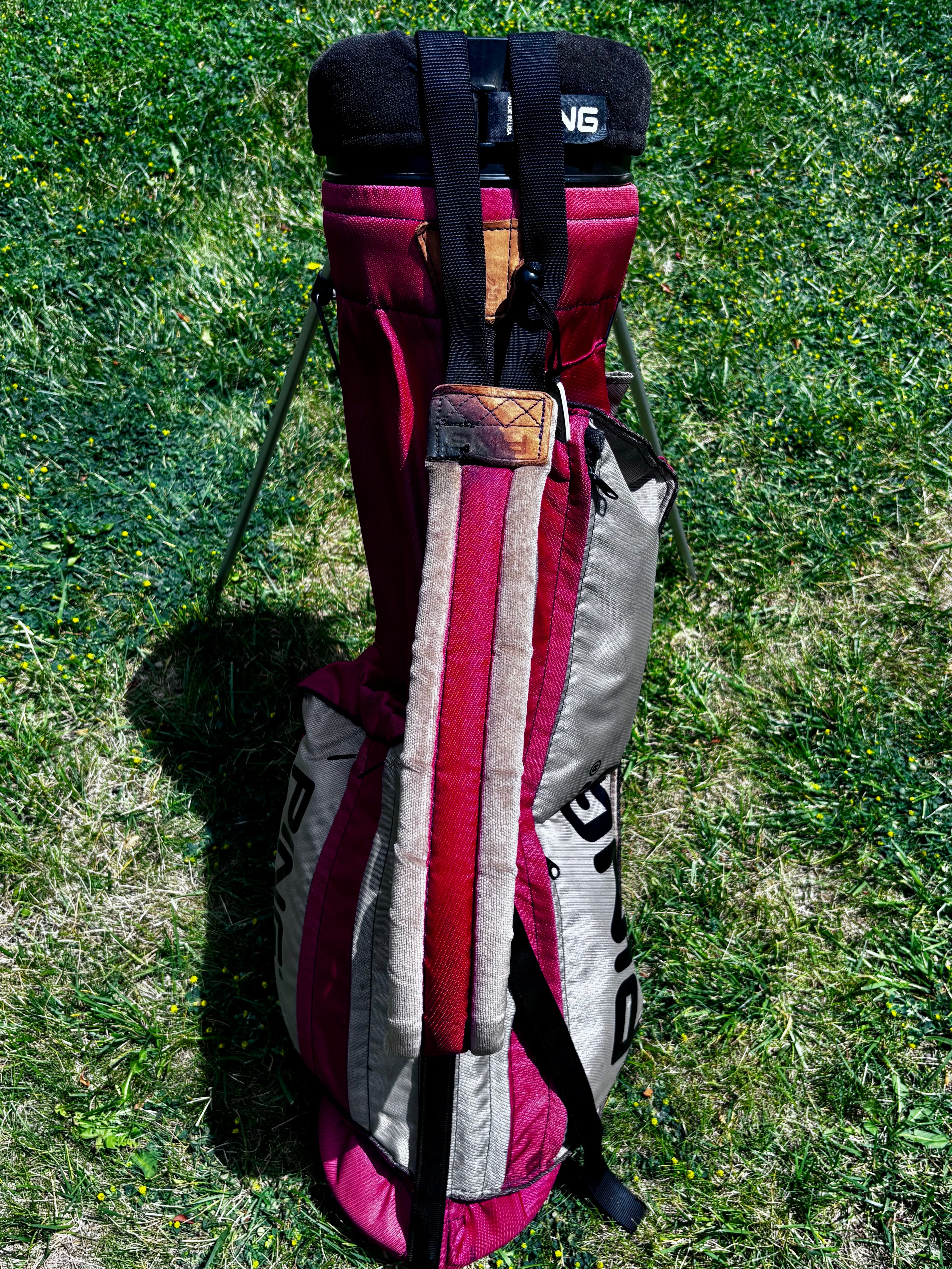 PING Hoofer Stand Golf Bag Red/Gray - 4-Way Carry Bag