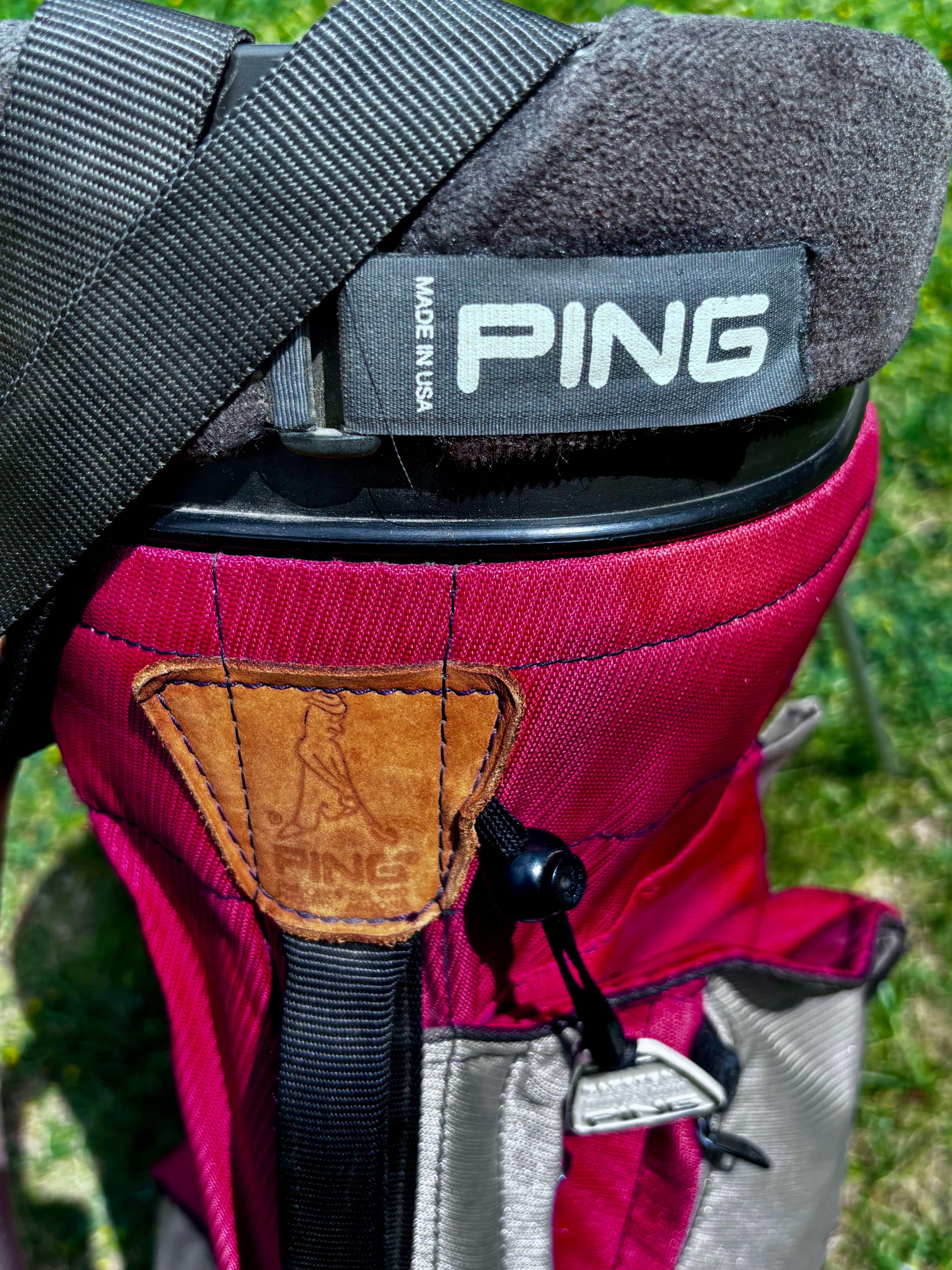 PING Hoofer Stand Golf Bag Red/Gray - 4-Way Carry Bag