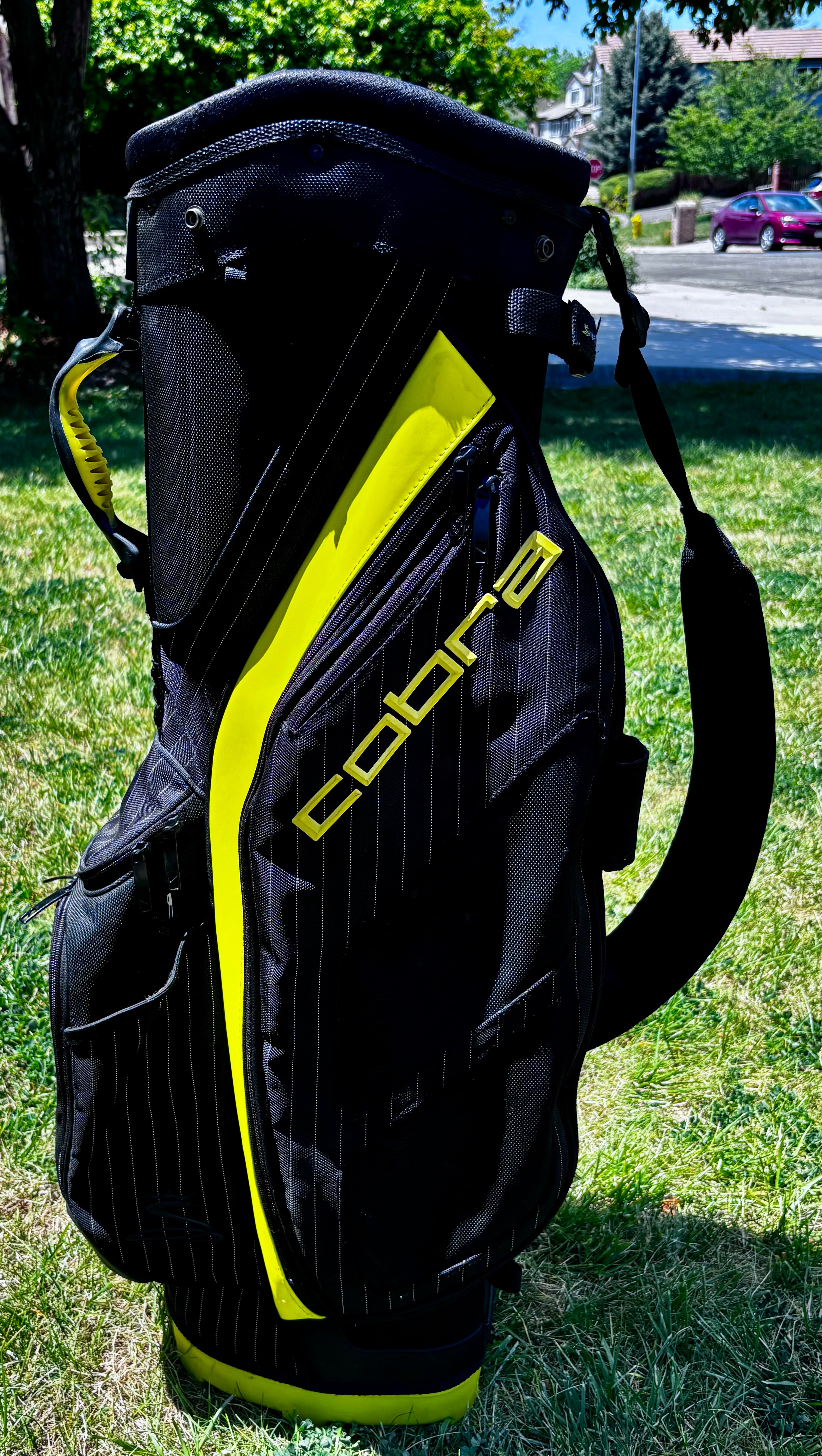 Cobra 5-Way Divider Golf Cart Bag - Black/Yellow - Excellent Used Condition